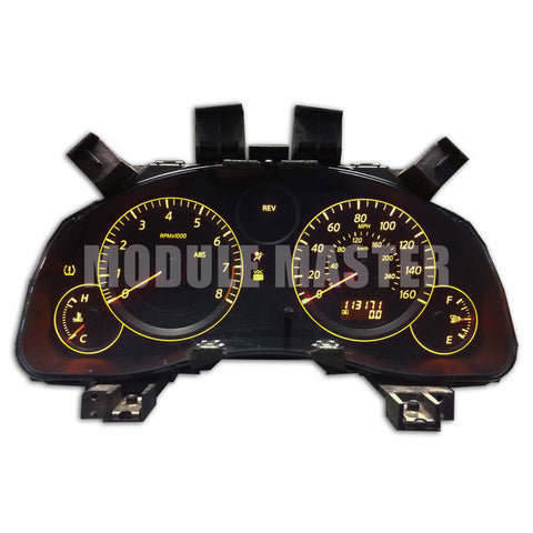 Infiniti G35 Instrument Cluster with four gauges that is powered on.