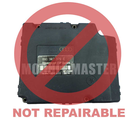Ate Mark 20 ESP Audi ABS Module. Red watermark that says not repairable across module.