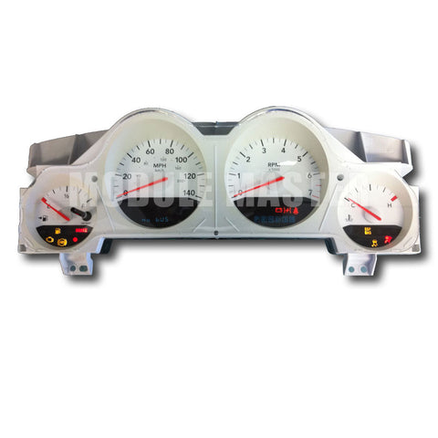 Dodge White Instrument Cluster with four gauges for Charger and Magnum vehicles.