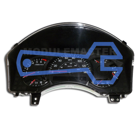Nissan Titan Instrument Cluster with various gauges and a small rectangular screen under the speedometer.