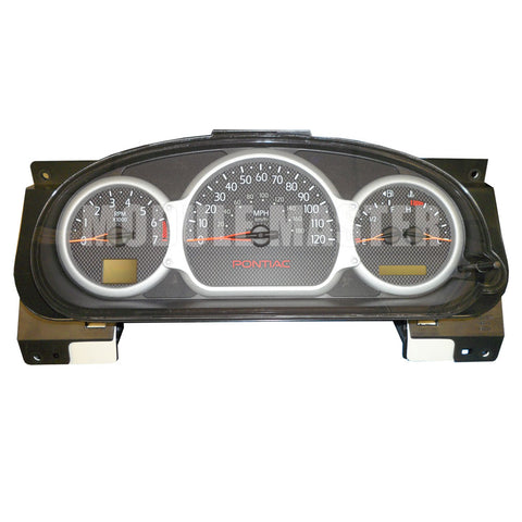 Pontiac Bonneville Instrument Cluster with four gauges. Two screens on either side of the cluster.