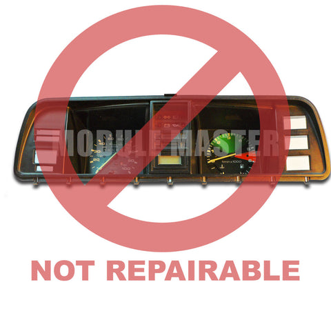 Volkswagon Vanagon Instrument cluster with various gauges and small screens. Red watermark that says not repairable over it.